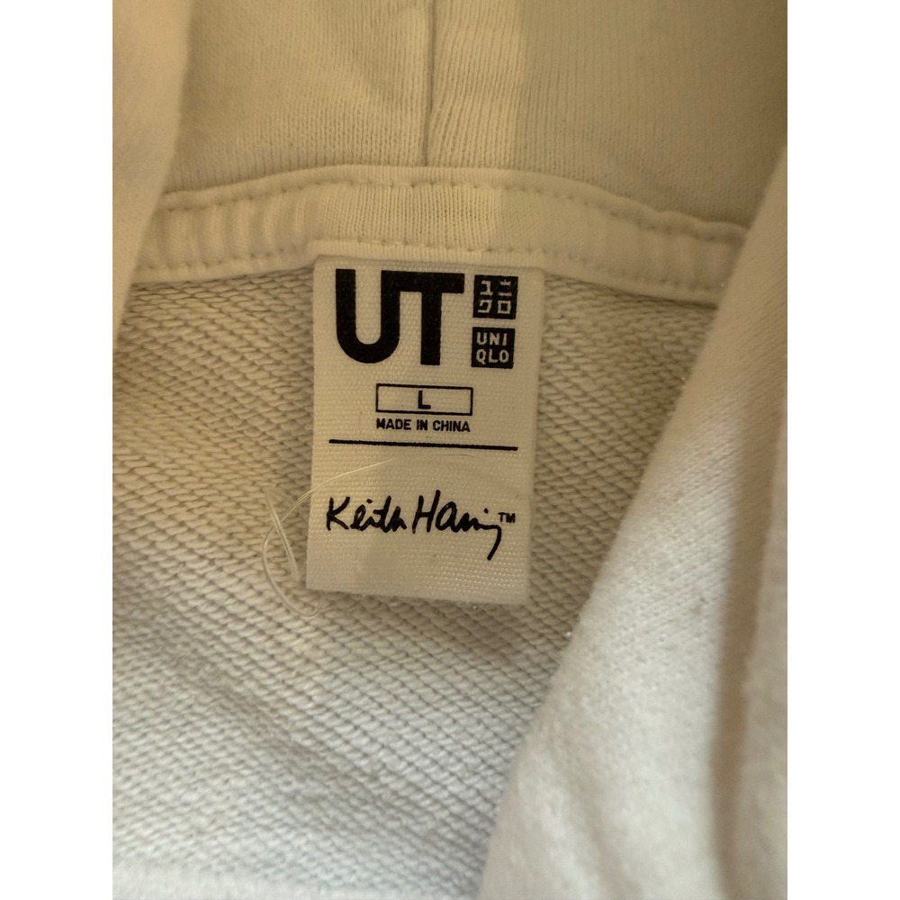 Uniqlo UT Keith Haring Pop Shop Tokyo Graphic Hoodie White Mens Large Sweatshirt - Picture 5 of 7